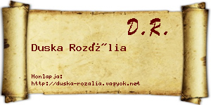 Duska Rozália névjegykártya